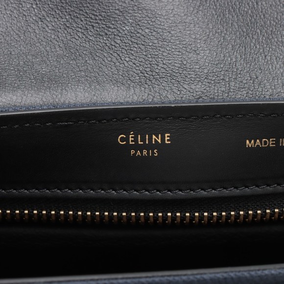 CELINE Trapeze Leather x Canvas Shoulder Bag Tote Handbag - Picture 12 of 14